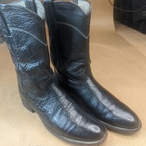 Larry Mahan boots women's sz 6 B Exotic Genuine Black Smooth Ostrich classic Wes